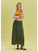 Gipe Waist Tied Green Patterned Ethnic Skirt 4501